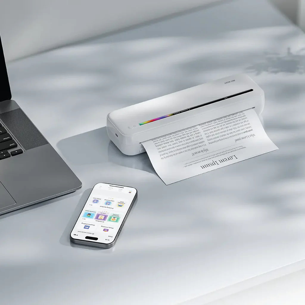 Green Lion Portable Thermal Printer - White Green Lion Portable Thermal Printer - White